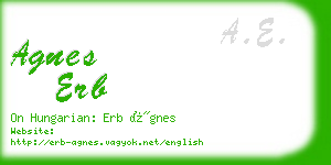 agnes erb business card